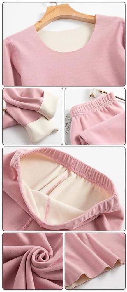Women's Thermal Underwear, Pajama Set, Seamless Double-Layer Long-Sleeve Thermal Base Layer Set