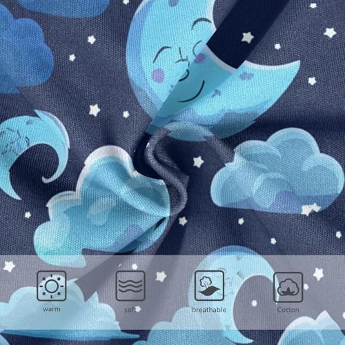 Whimsical Night Sky Moon Cloud Blue Girl Panties Cute Girls Underwear Toddler Cotton Animal Briefs Kids Undies 2t3