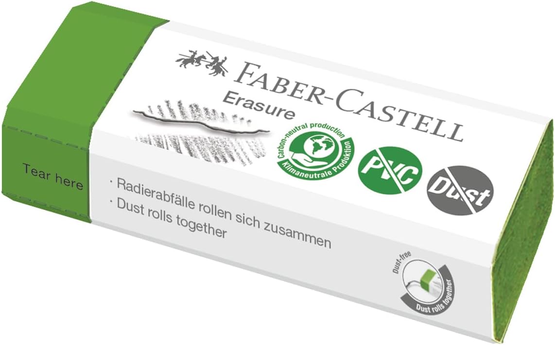 Faber-Castell Silgi, PVC içermez ve tozsuz, yeşil (188121), 1 Adet