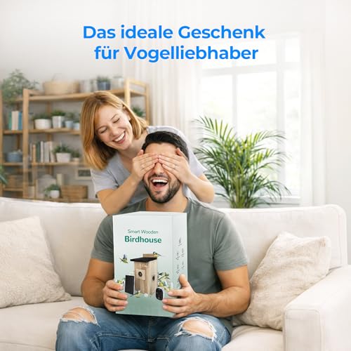 TWOPOINT Vogelhaus mit Kamera - 400W Pixel Nistkasten mit Kamera zur Echtzeit-Beobachtung des Nestbau- und Brutprozesses, IP65 wasserdicht & DIY Bausatz