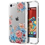 Yamink iPod Touch 7 Case,iPod Touch 6 Case,iPod Touch 5 Case,Glitter Sparkle Clear Floral Design Shockproof TPU IMD Hard Bumper Protective Cover Skin Case for iPod Touch 5th / 6th / 7th Gen,Floral