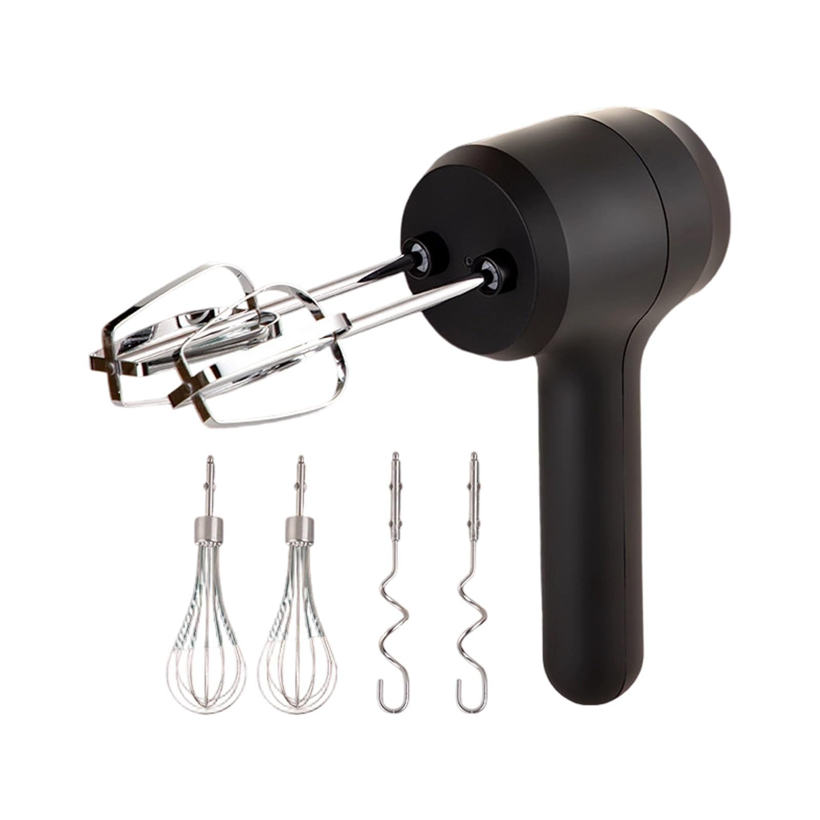 Tfaoys Black Kitchen Hand Mixer Cordless With 6 Mixing Heads, 3 Speed Electric Whisk For Cream, Batter, And Baking Prep Use Stainless Steel Whisk Set