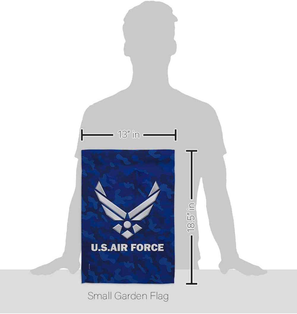 US MILITARY US Air Flag Armed Forces Double-Sided Lawn Decoration Gift House Garden Yard Banner United State American Military Veteran, 12" x 18.5 Made in USA