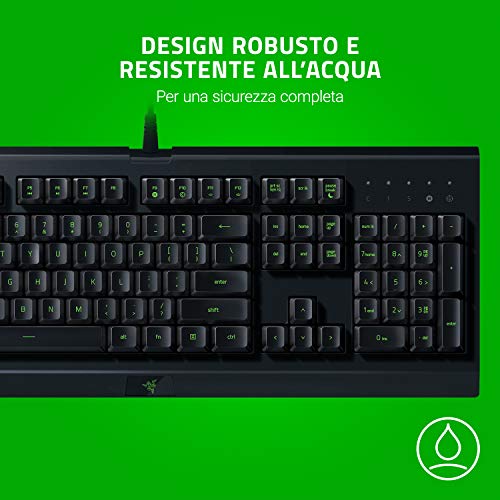 Razer Cynosa Lite Tastiera da Gioco con Illuminazione con RGB Chroma, del Tutto Programmabile, Layout Italiano, Membrane Lite, Nero