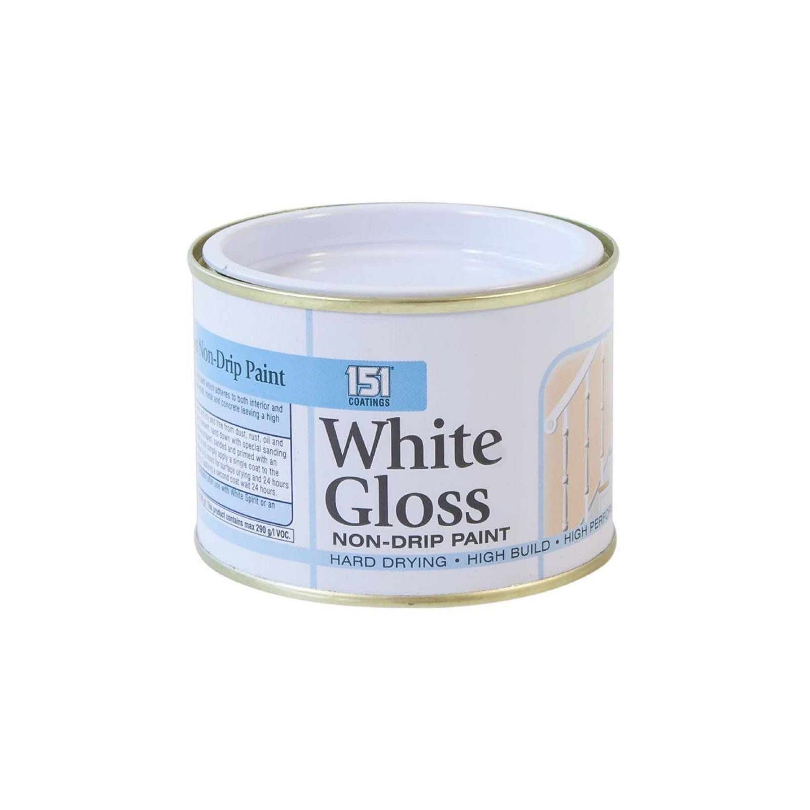 PNJB, 151 Coatings Paint Primer Metallic Gloss Matt 180ml, Non-drip Gloss Paints, Hard Drying, Hard Built, And High Performance (White Gloss Non Drip, Pack of 1)