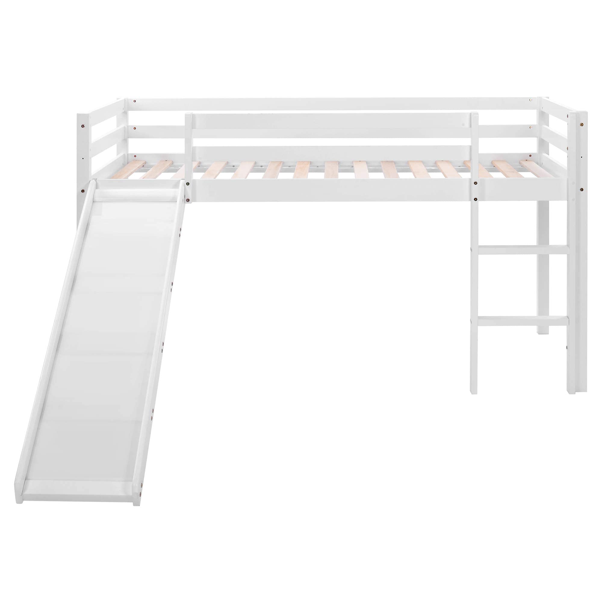 Buy Wooden Childrens Bunk Bed with Adjustable Ladder & Slide, Kids