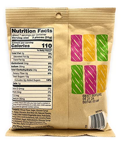 Trio Of Soft Licorice Twists (Raspberry, Mango, Green Apple) Flavor By Trader Joe's 8 Oz. (227G) Each - Pack Of 2 #TOP2