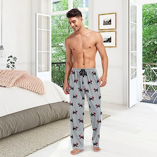 Christmas Scottish Terrier Dog Mens Pajama Pants Lounge Men's Pajama Bottoms Soft Sleep Pants With Pockets XL2