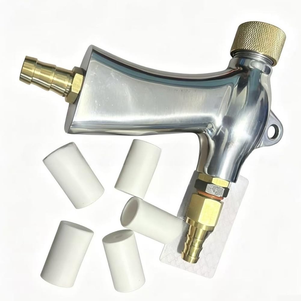 Hand-Sandstrahlpistole mit Keramikdüse 6x21mm Verschleißfest Keramik Sandstrahldüse Ersatz für Industrie Gussreinigung Tragbare Sandstrahlpistole Brass Interface Leckdicht Stabil Sandstrahlgerät Set