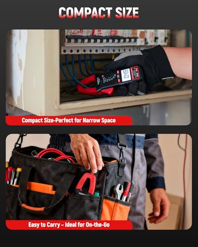 Image of KAIWEETS Digital Clamp Meter, Portable Size, 2000 Counts, Measures High AC Current 400A, 600V AC /DC Voltage, Resistance, Continuity, Diode, Auto Ranging Multimter, Voltage Tester, KC400
