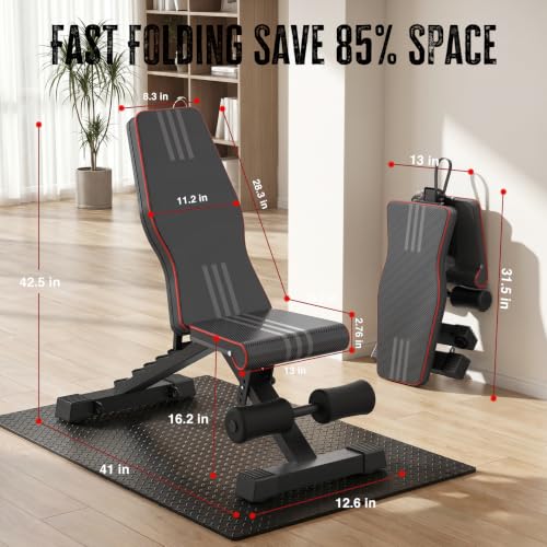 Image of Multi-Function All in 1 Weight Bench Set - Multi-Positions Heavy Duty Weight Lifting Sit Up Bench Workout Benchs Folding Bench Press for Home Gym