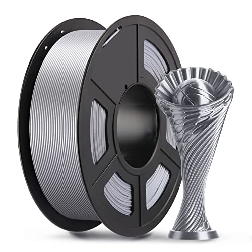 ANYCUBIC Filament PLA Soie pour Impression 3D, Filament PLA 1,75 mm pour Imprimante 3D FDM et Stylo 3D, Silk PLA 1kg, Argent Cover