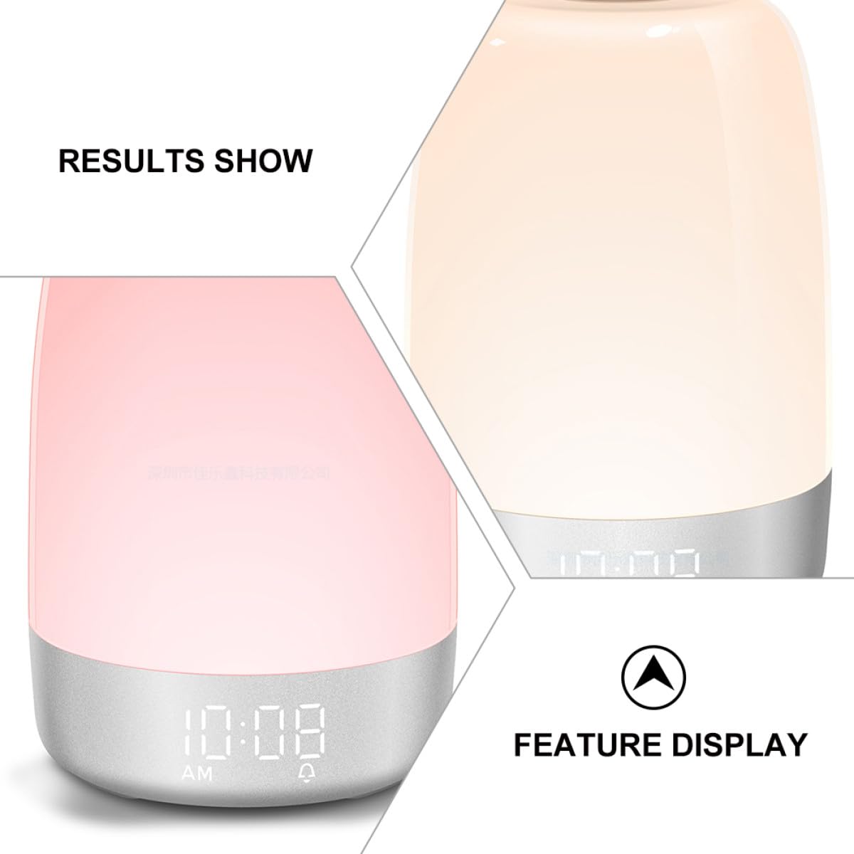 Artibetter Veilleuse de Réveil LED Tactile Mode Réveil Coloré, Minuterie Intégrée, en Abs Blanc pour Chambre à Coucher