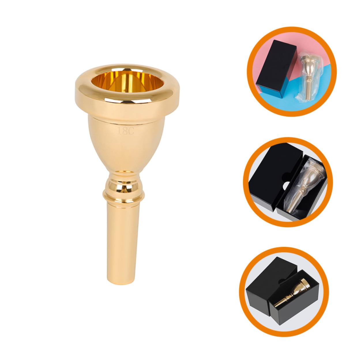 Tuba Mundstück für Blechblasinstrumente Gold Messing