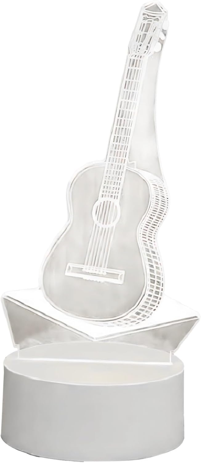 Led Guitar Night Light, 3D Acrylic Table Lamp, 7 Color USB Touch Control Decor, Great Gift for Music Enthusiasts, 7.9 X 4.1 in / 20 X 10.5 Cm