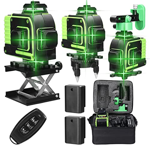 Niveau Laser,Multifonctionnel 16 lignes niveau laser 3° fonction d'auto-nivellement outil de nivellement omnidirectionnel au sol et autocollant mural avec ligne oblique horizontale verticale Cover