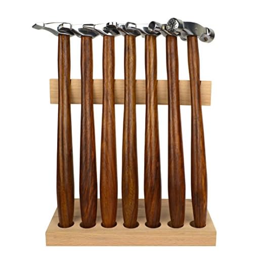 7 Piece Professional Hammer Set w/Wooden Stand for Jewelry Making Forming Texturing Watch Repair Tool