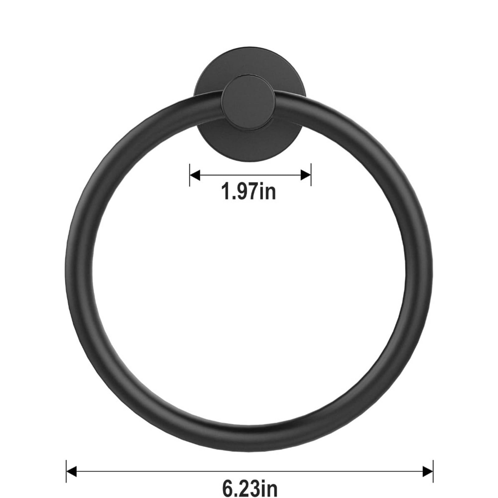 Portasciugamani ad anello da parete per bagno, 2 pezzi, nero opaco, robusto, in acciaio inox per cucina