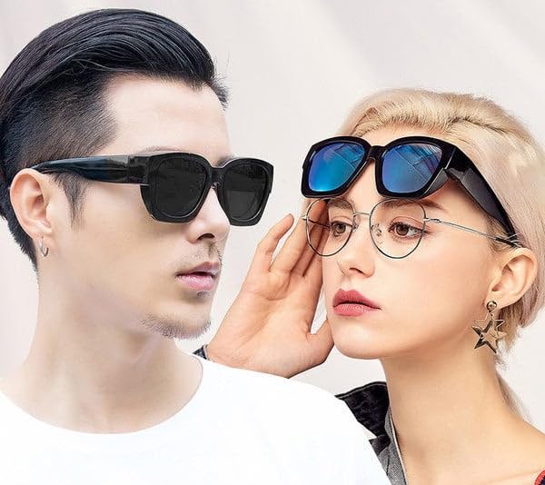 Polarized Fit Over Glasses Sunglasses for Women Men Oversized Square Shades UV400 Protection3