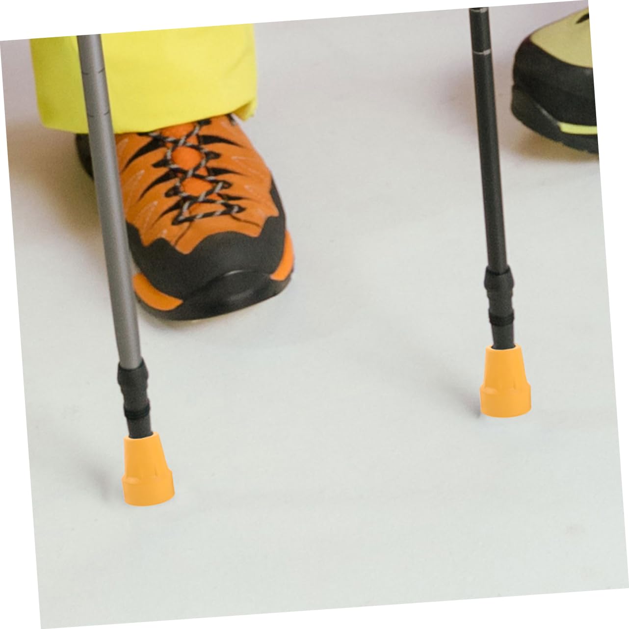 BCOATH 8pcs Yellow Trekking Pole Foot Cover Walking Stick Pole Tip Replacement Trekking Poles Anti-Skid Tip Non-Slip Crutch Pad Rubber