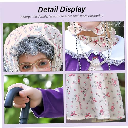 Costume vieille dame pour enfants ensemble 10 pièces 100 jours d'école S - 7