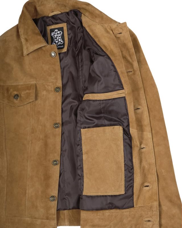 Image of Blingsoul Suede Leather Jacket Men - Real Lambskin Leather Suede Jacket for Men