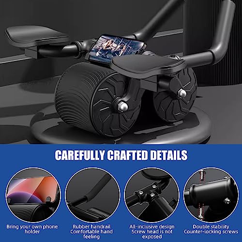 Elbow Support Automatic Rebound Abdominal Wheel,Ab Roller for Abdominal Exercise Machine,Abs Workout Equipment,Dolly Core Strengthening Trainer Fitness Belly Training for Men & Women - Image 5