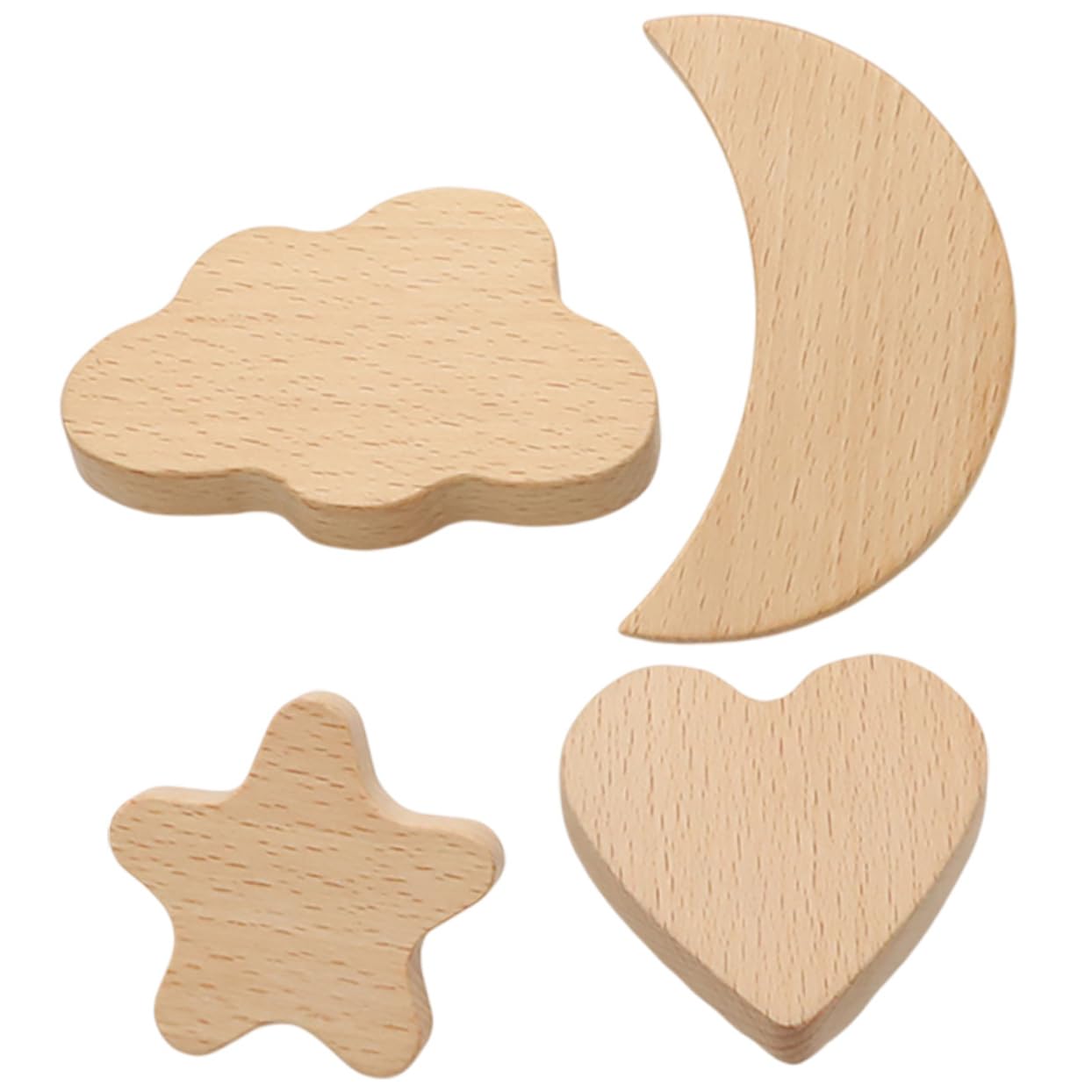 Unomor Unique Wooden Drawer Pulls 4 Pack for Dressers and Cabinets Single Hole Door Pulls Sturdy and Elegant Knobs Easy to Install