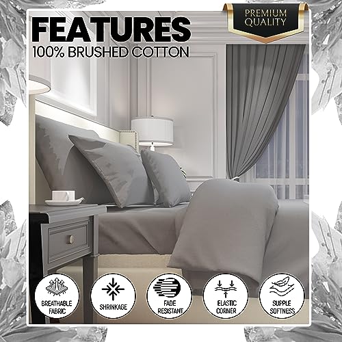 OLIVIA ROCCO Flannelette Fitted Sheets Super Soft Brushed Cotton Bed Sheet Thermal Warm Cosy Breathable Hypoallergenic Extra Deep Luxury Bedding - Image 2