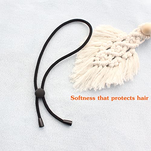 Aicily New 5Pcs High Elasticity Long Hair Holder Adjustable Hair Ties For Afro Puff Ponytail Lenght Headband For Women Natural Curly Hair Thick, Braided, Kinky, Focs Locs Crochet Hair (B-Blcak-5Pcs) #TOP3