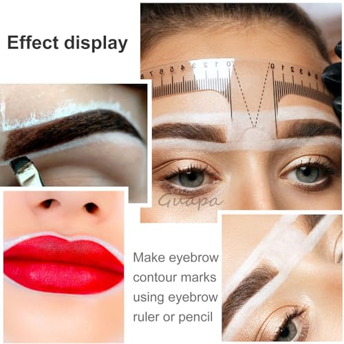20g Weiße Augenbrauen Mapping Paste,Konturenpaste für Brauen&Lippen,Positionierhilfe,2-teiliges Augenbrauenpinsel-Set,Werkzeug zum Skizzieren&Konturieren von Brauen und Lippen (Kit-3-White Box)