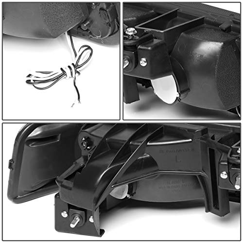 Image of DNA MOTORING Pair Headlight Assembly Compatible with 99-02 Silverado 1500 2500 /01-02 Silverado 1500 2500 HD, w /LED Daytime Running Light Bar, Black /Smoked, HL-LB-CSIL99-BK-SM-CL1