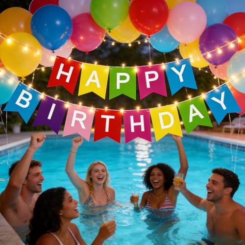 Image of Happy Birthday Banner Birthday Party Supplies (qchf)