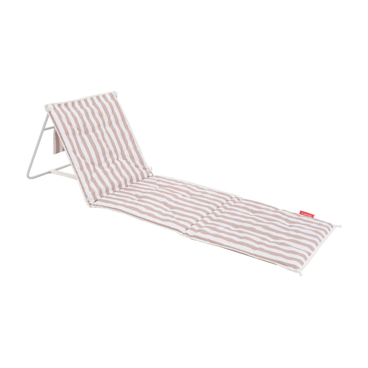 Flamingueo Tumbona Plegable - para Playa y Piscina - Reclinable - Fácil Transporte - Bolsillo Trasero - Ligera - Poliéster - Beige