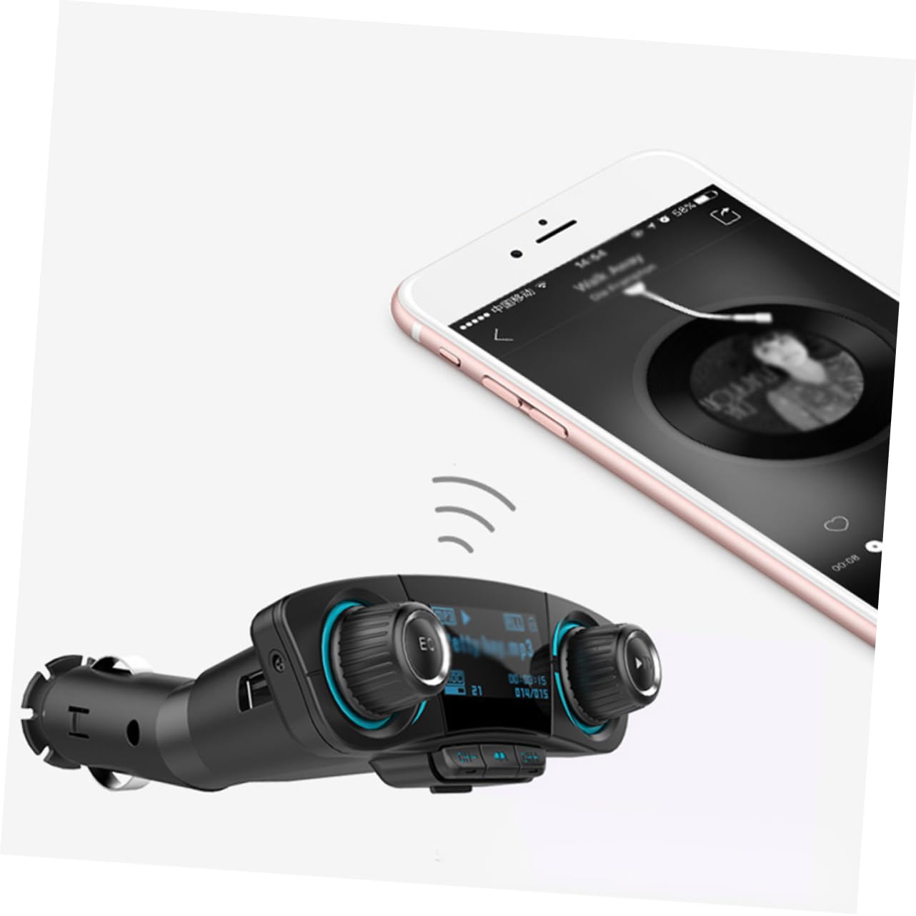 Lettore Mp3 Auto Multifunzionale Display LED e Tecnologia Wireless, Doppia Porta USB 2.1a, Funzione Vivavoce e Ricezione Fm per Audio e Chiamate in Guida