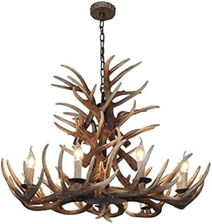 Foicags Antler Pastorale Americana di Ristorante Luci Retro resina Lampade 9 capo Lampadari E14 AC110V-240V Lampadari for soggiorno e camera da letto Ufficio