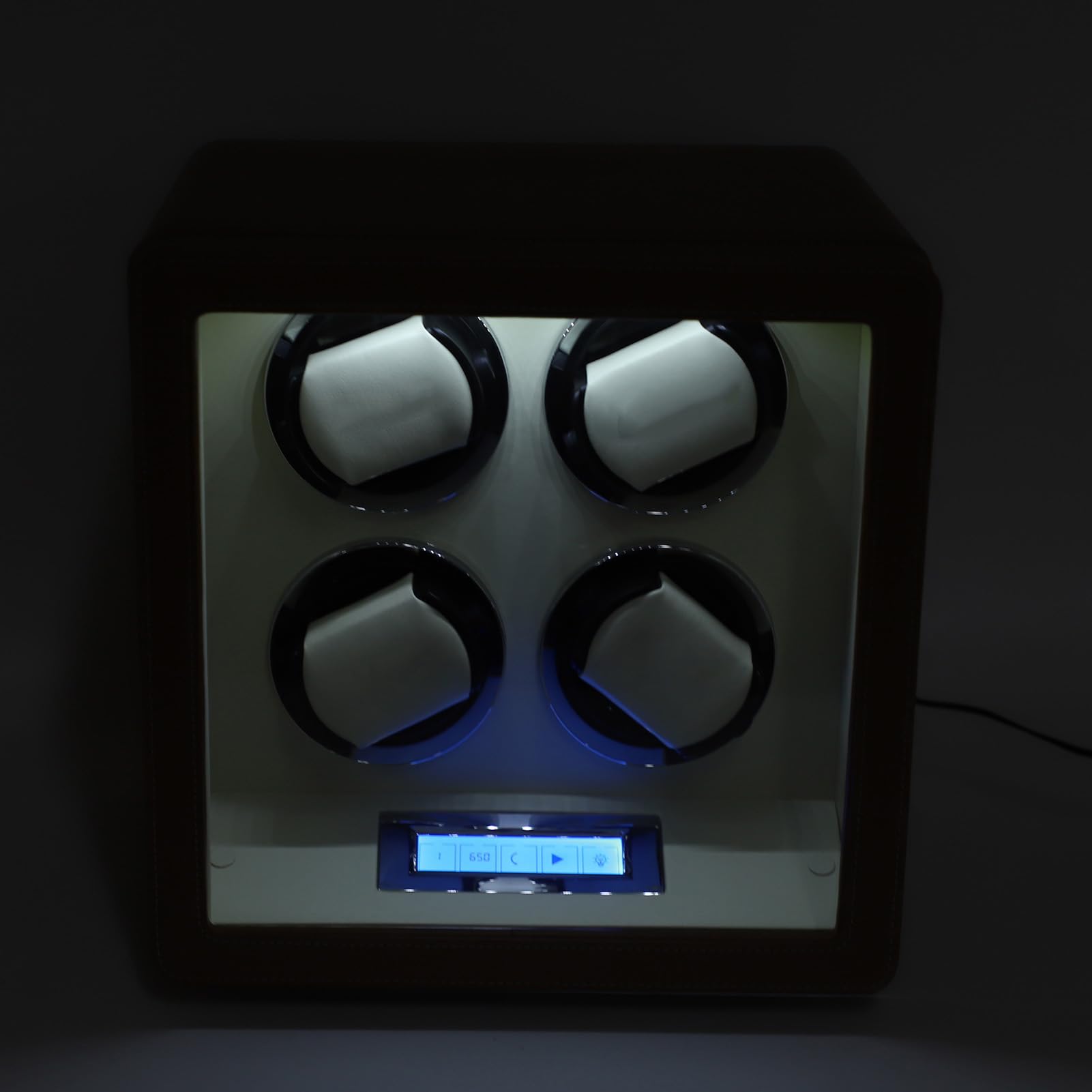 Fdit Caja Giratoria para Relojes Automáticos, Organizador para 4 Relojes