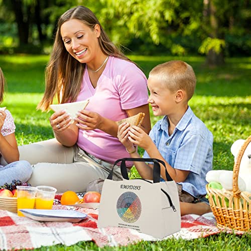 Wheel Of Emotions Feelings Chart Lunch Bag Women Men Kids Reusable Insulated Leakproof Tote Bag Cooler Lunch Box Bags For Therapy Office Work School Picnic Counselor Physical Therapist Gifts #TOP5