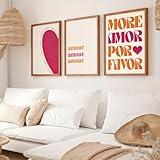 3er Rosa Poster Set, Ästhetische Inspirierende Zitate 