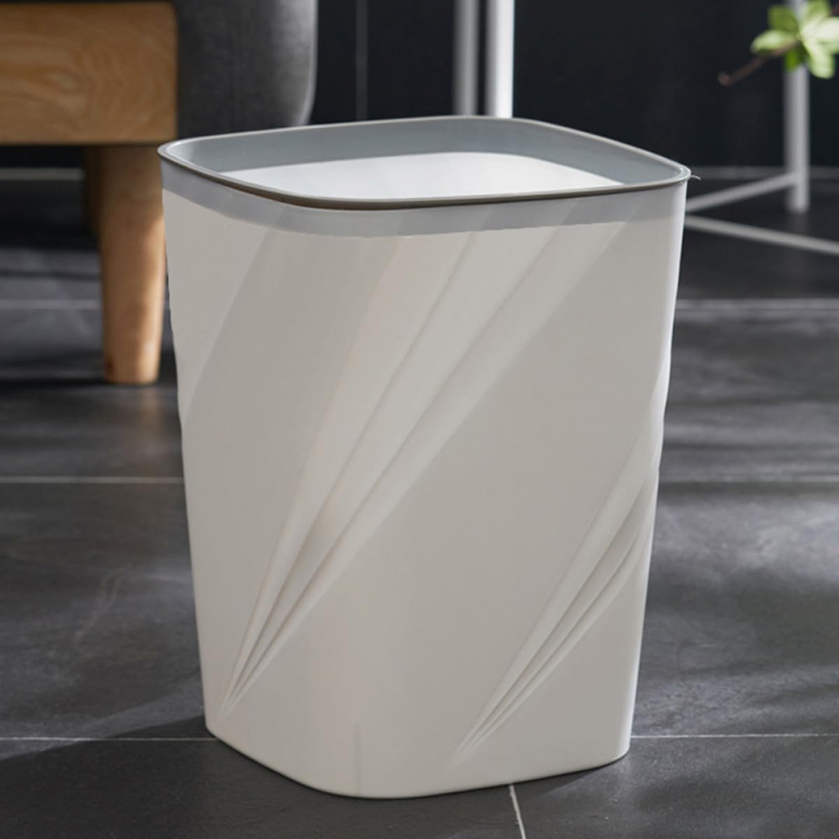 Cestino per Rifiuti da Ufficio Creativo in Plastica Abs 12l, Pattumiera Multiuso per Camera da Letto e Bagno, Contenitore per Carta e Rifiuti Domestici Design Semplice e Capacità