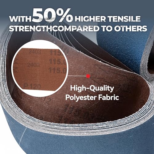 6 x 48 inch zirconia sanding belts 8pcs 2 each of 406080120 assorted grits belt sander sanding belt for knife blade sharpening metal polishing derusting woodworking