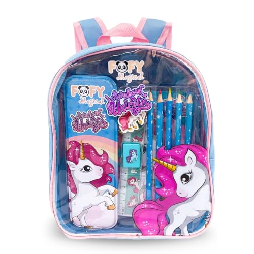 Mini Mochila Recheada Unicornio com 10 Pecas