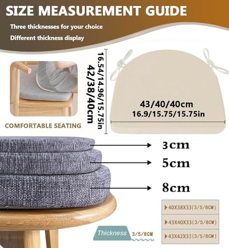 Chair Cushion Kitchen, Memory Foam Chair Pads, 40x38/43x40/43x42cm with Ties Non-Slip Chair Pads,Outdoor Indoor Seat Cushion for Dining Office Garden Chair(Color3,40x38x8cm) - Cosy Home Interiors Chair Cushion Kitchen, Memory Foam Chair Pads, 40x38/43x40/43x42cm with Ties Non-Slip Chair Pads,Outdoor Indoor Seat Cushion for Dining Office Garden Chair(Color3,40x38x8cm) - Image 7