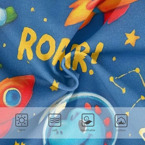 Cute Dinosaurs Space Blue Girls Panties, Toddler Girl Briefs, Cotton Underwear for Girls, 2–8 Years3