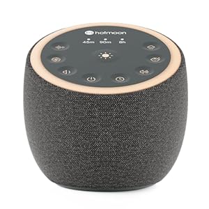 Hotmoon Sound Machine with 40 High-Fidelity Sounds, White Noise Sound Machine with Memory Functions, 8 Color Night Light, USB Power Supply, for Sleep & Noise Reduction Sleep Aid, Plug-in (Iron Black)