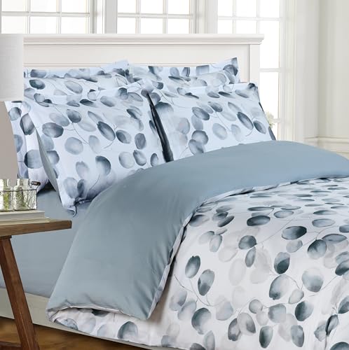 Majestic Giftware Madison Linen 8 Pcs Full Size Duvet Bedding Set (BL507-F) | Easy Care - Mirage 300 TC 100% Cotton Sateen | 2 Fitted Sheets, 2 Duvets, 4 Pillowcases - Ritz Collection