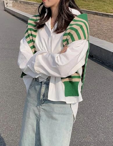 Sweater Shawl Wraps Women Pashmina Shawls and Wraps Knitted Stripe Cashmere Sweater Shawl Scarf Cardigan Cape Shoulder Top4