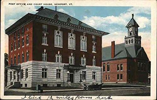Post Office and Court House Newport, Vermont VT Original Antique Postcard 1946