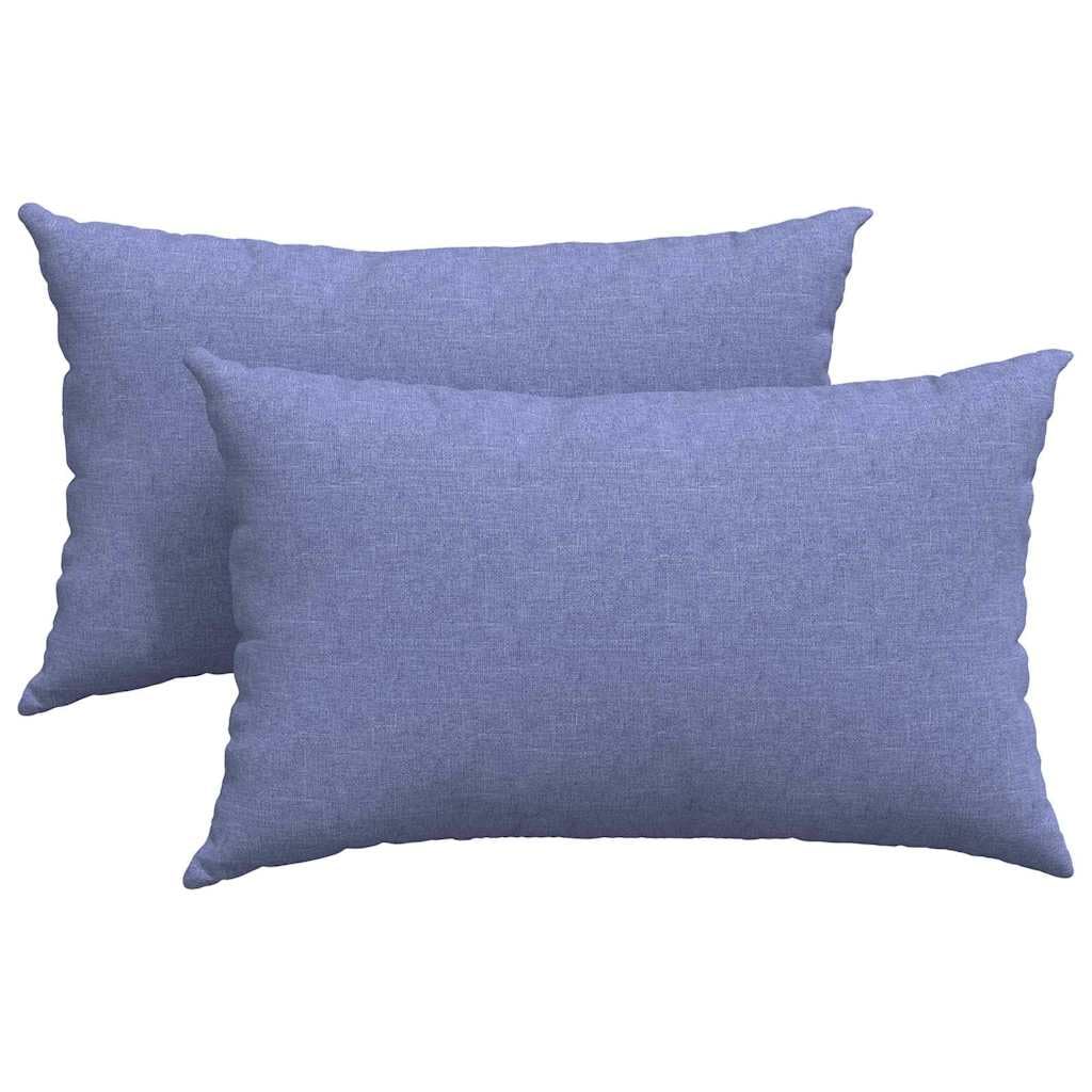 Set di 2 cuscini decorativi per divano, blu jeans, 50 x 30 cm