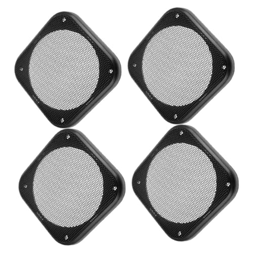 OUNONA 4pcs Audiosquare Square Speaker Mesh Covers Black Decorative Speaker Grill Dust Protector for and Mesh Frame